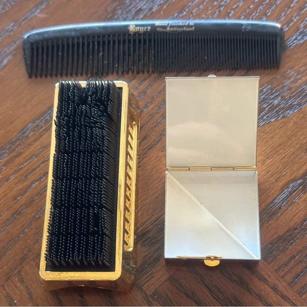 Vintage 1970s Royce Leather Men’s Grooming Kit - Made in Austria Gold Tone Tools - Picture 9 of 17